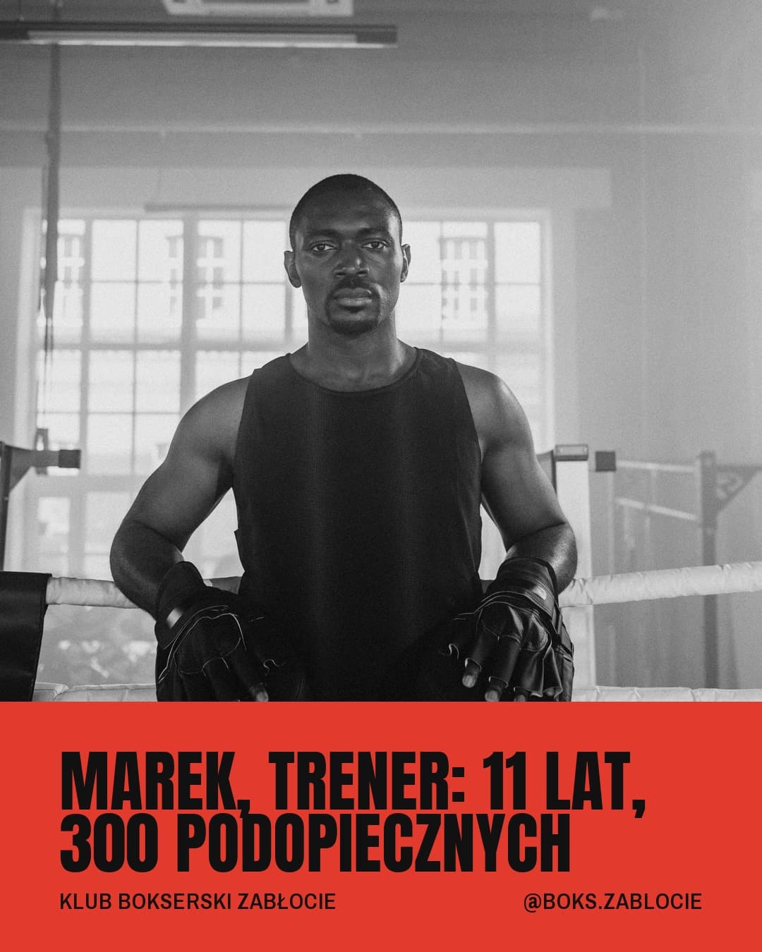 Afisz, kulisy: Marek, trener: 11 lat, 300 podopiecznych