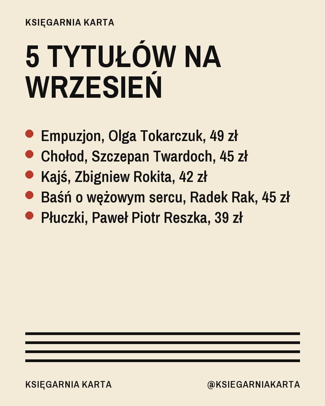 Bauhaus, lista: 5 tytułów na wrzesień