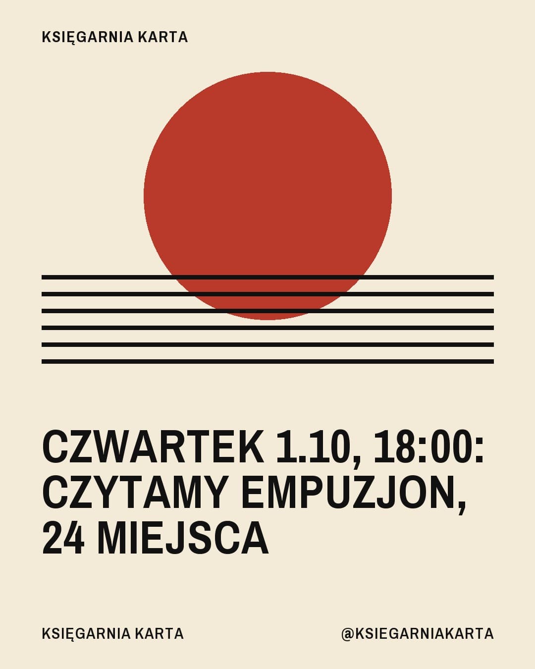 Bauhaus, wydarzenie: Czwartek 1.10, 18:00: czytamy Empuzjon, 24 miejsca