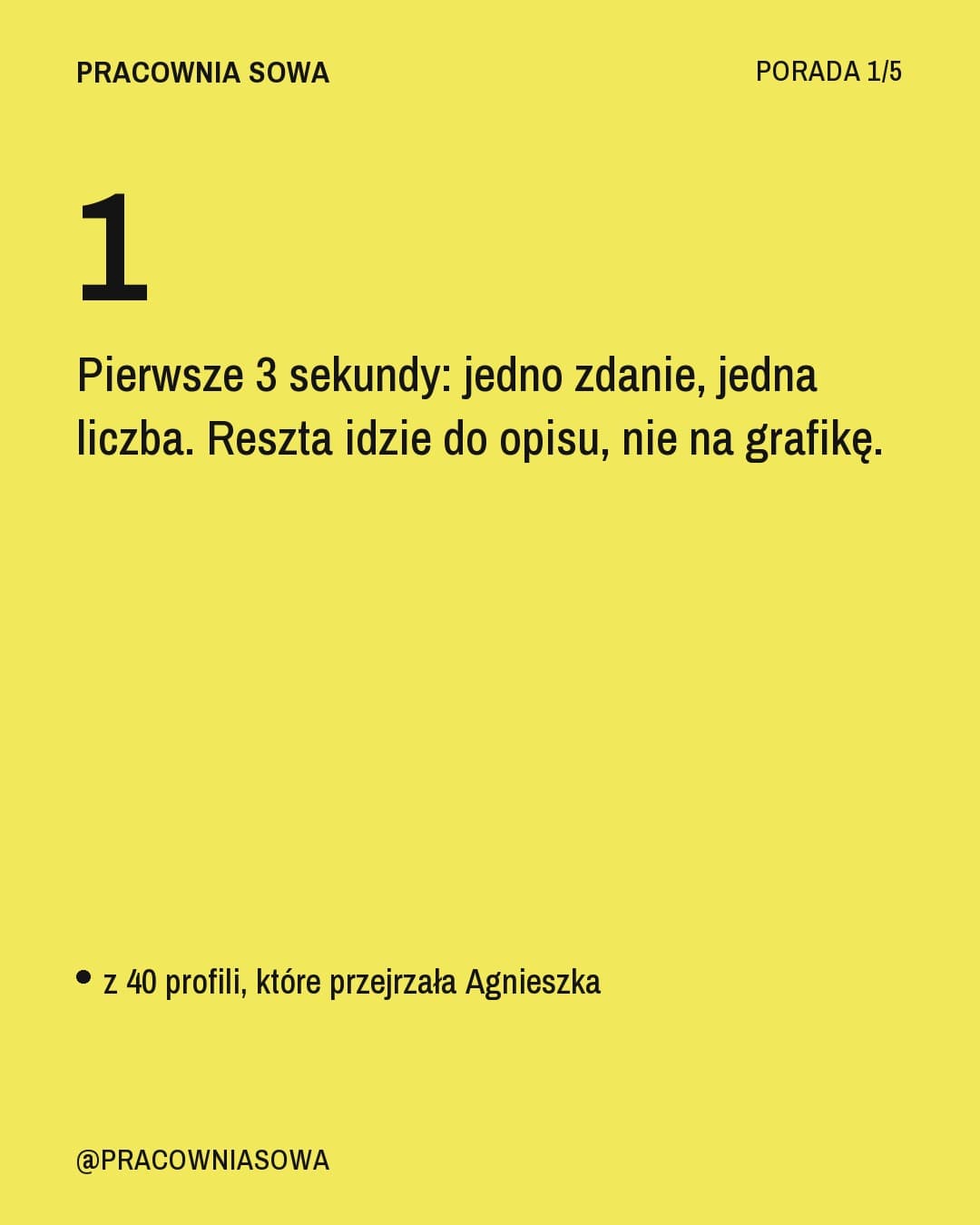Cytryna, karuzela porady, slajd 2 z 5: Pierwsze 3 sekundy: jedno zdanie, jedna liczba. Reszta idzie do opisu, nie na grafikę.