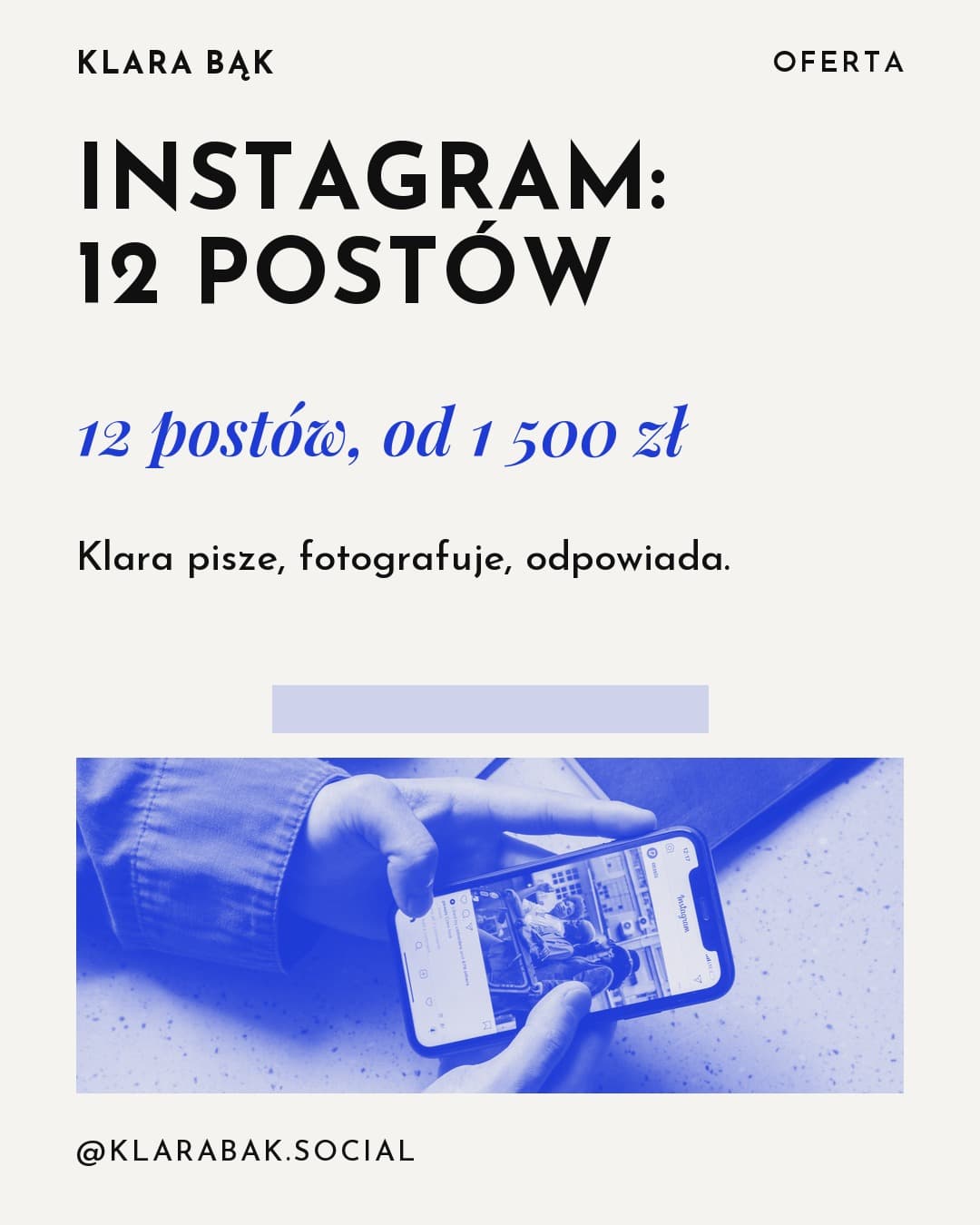 Kobalt, oferta: Instagram: 12 postów