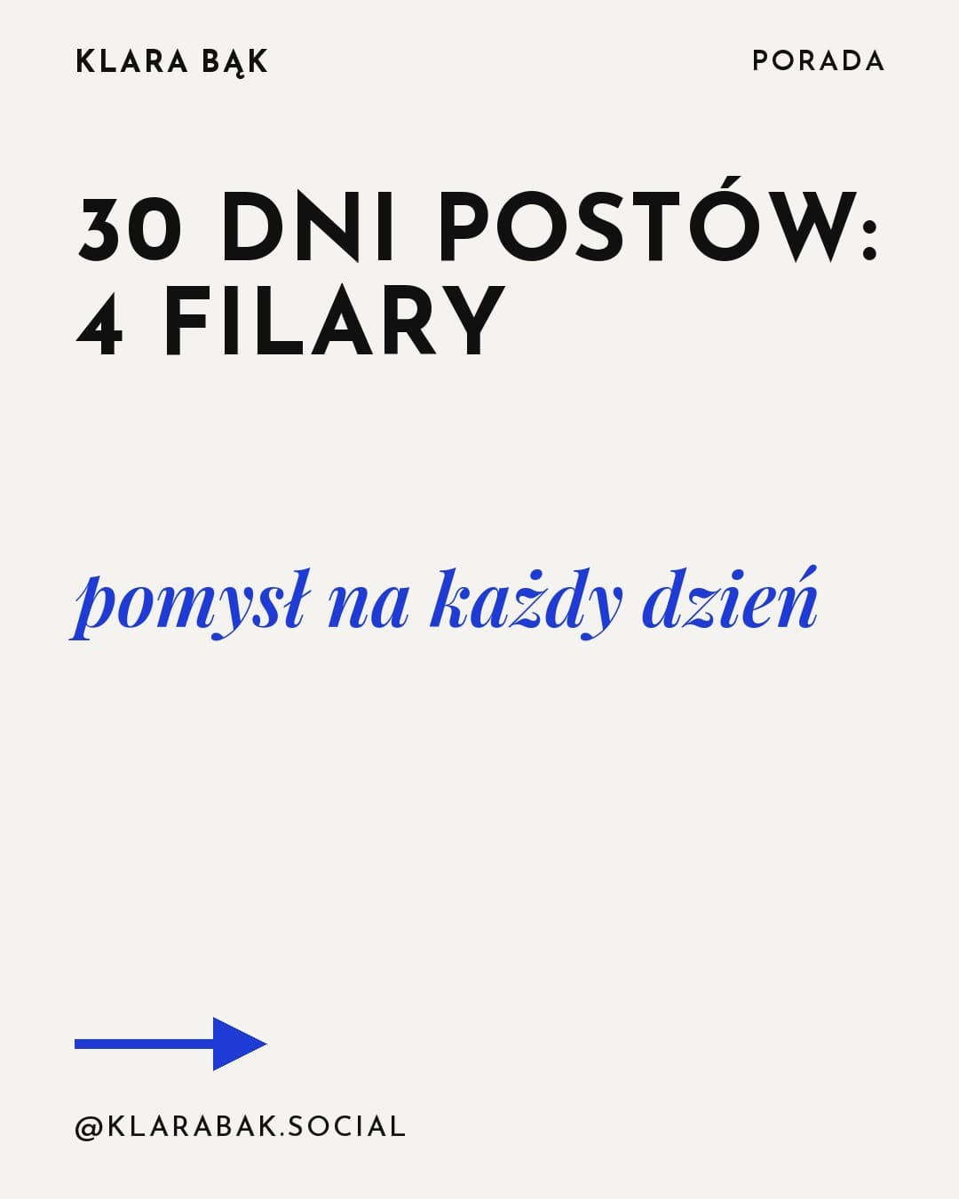 Kobalt, karuzela porady, slajd 1 z 5: 30 dni postów: 4 filary
