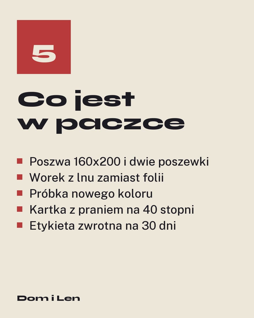 Koszyk, lista: Co jest w paczce