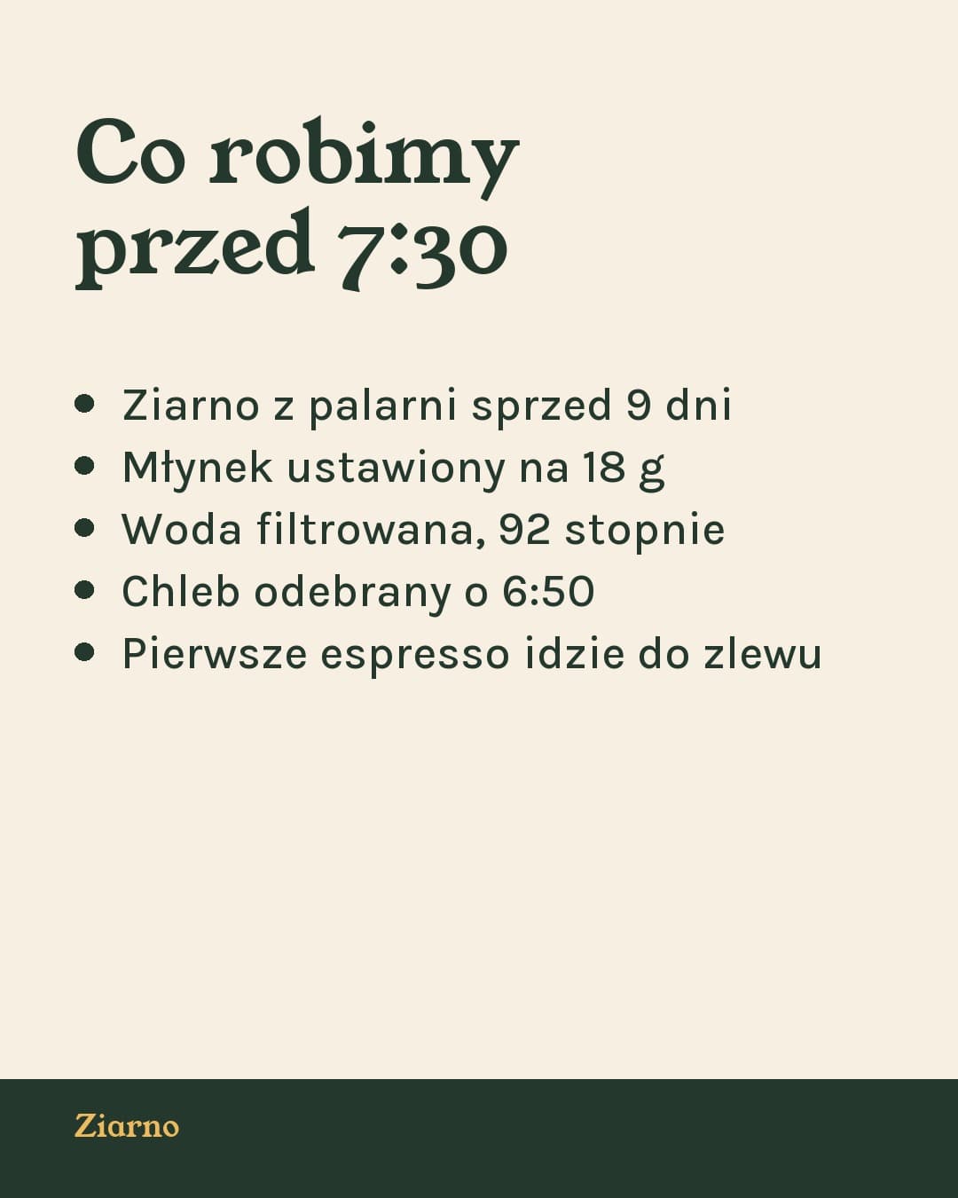 Kredens, lista: Co robimy przed 7:30