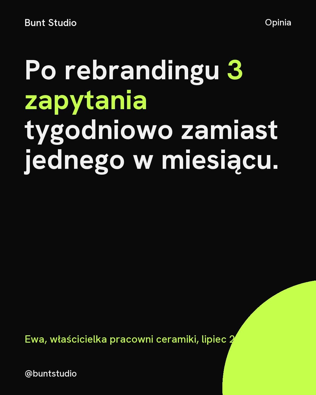 Kwas, cytat: Po rebrandingu 3 zapytania tygodniowo zamiast jednego w miesiącu.