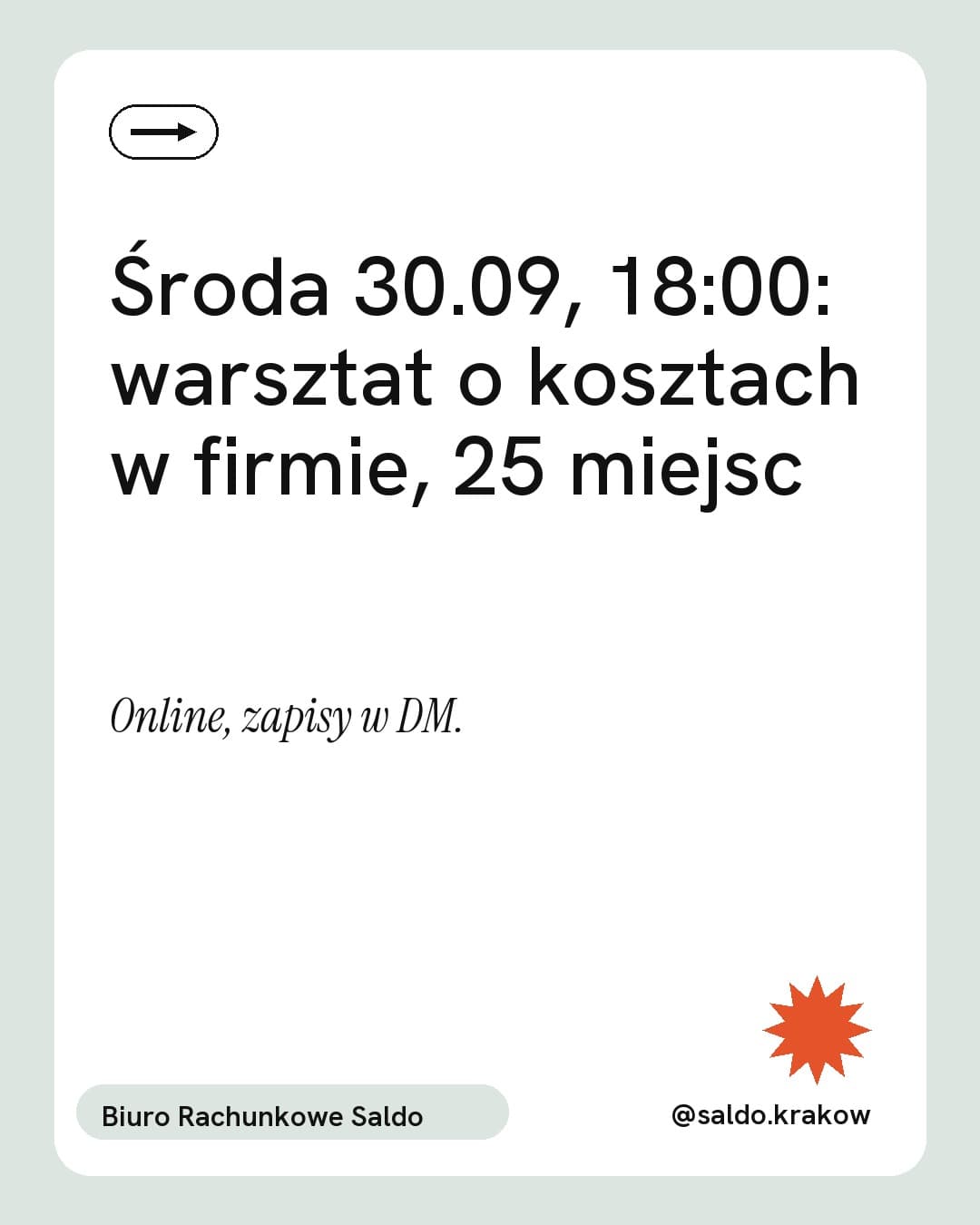 Mięta, wydarzenie: Środa 30.09, 18:00: warsztat o kosztach w firmie, 25 miejsc