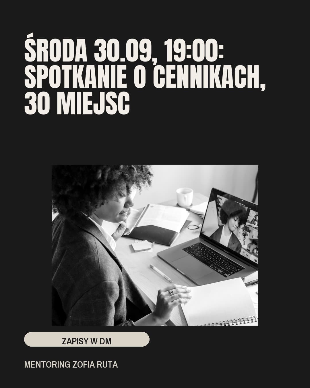 Mozaika, wydarzenie: Środa 30.09, 19:00: spotkanie o cennikach, 30 miejsc