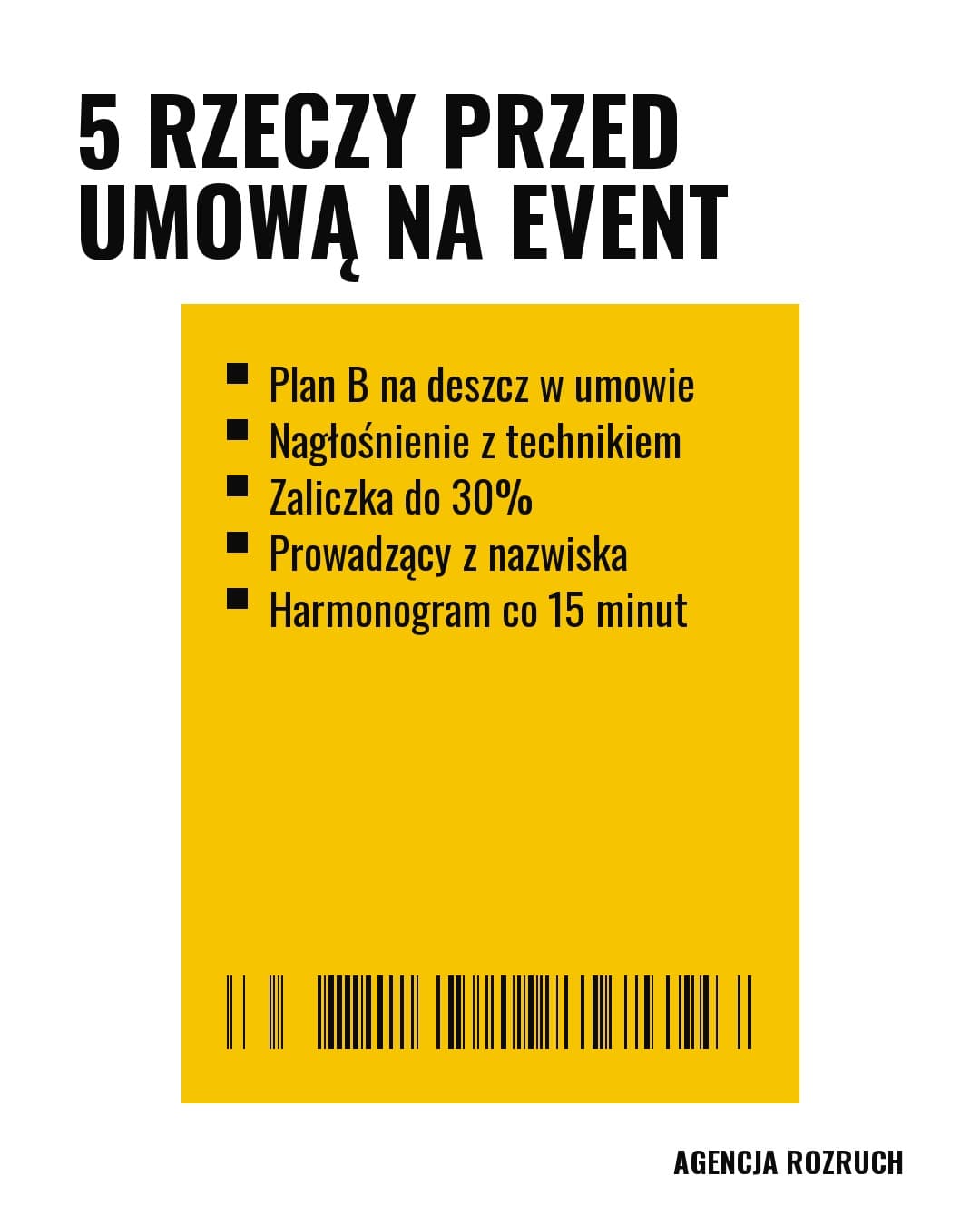 Namars, lista: 5 rzeczy przed umową na event