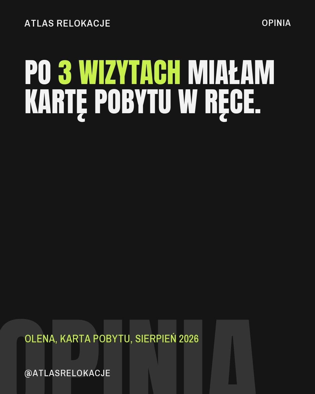 Neon, cytat: Po 3 wizytach miałam kartę pobytu w ręce.