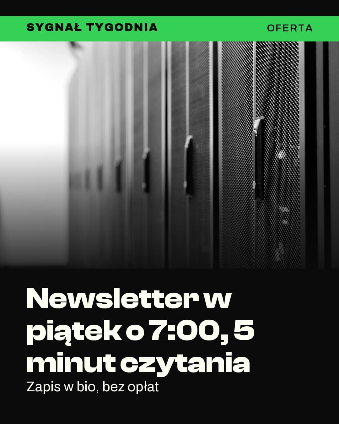 Sygnał, oferta: Newsletter w piątek o 7:00, 5 minut czytania