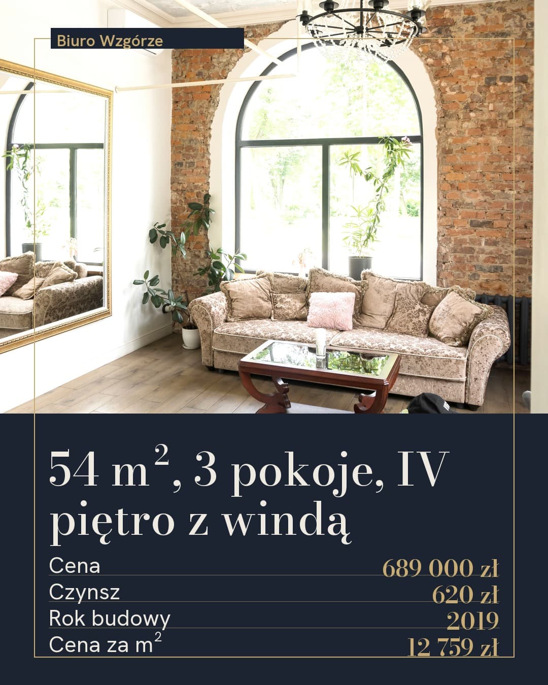 Parcela, oferta: 54 m², 3 pokoje, IV piętro z windą