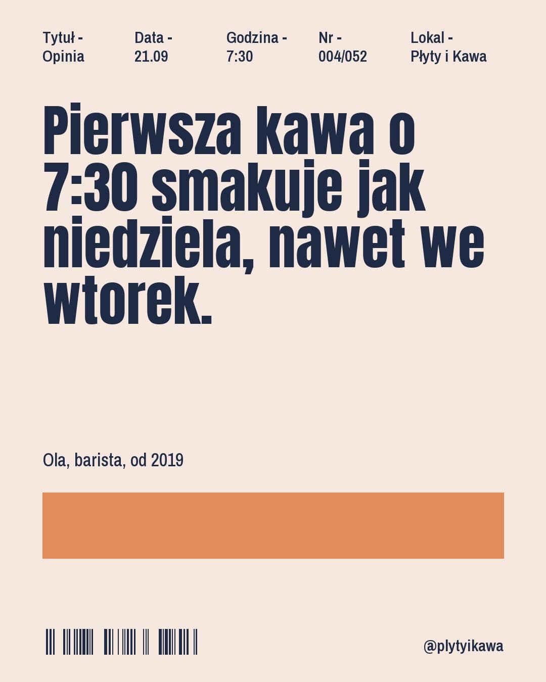 Retro, cytat: Pierwsza kawa o 7:30 smakuje jak niedziela, nawet we wtorek.