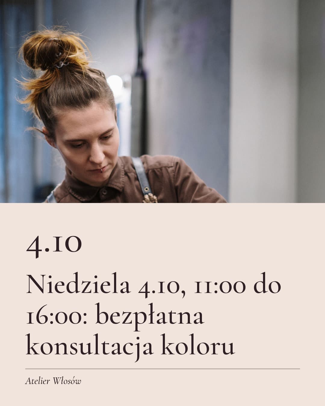 Salon, wydarzenie: Niedziela 4.10, 11:00 do 16:00: bezpłatna konsultacja koloru