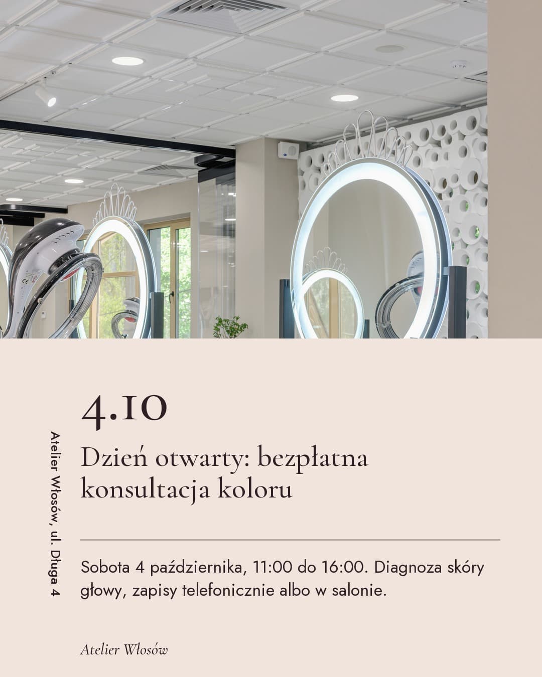 Salon, wydarzenie: dzień otwarty 4.10 ze zdjęciem wnętrza salonu