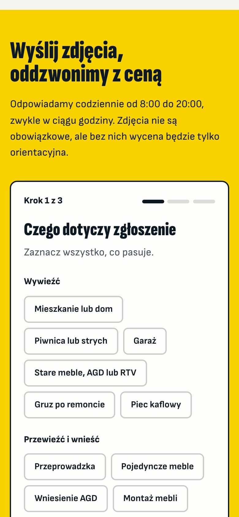FastMove - Wycena w trzech krokach na telefonie