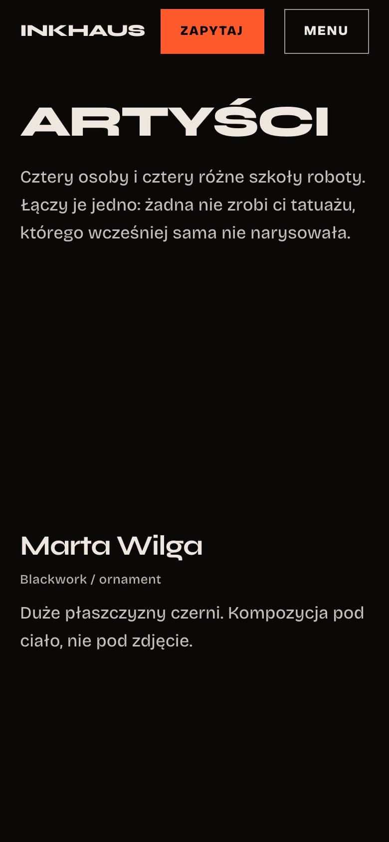 INKHAUS - Artyści studia na telefonie