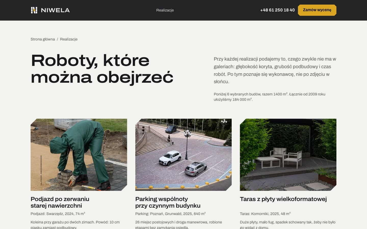 NIWELA - Trzy budowy, każda z innym problemem podbudowy