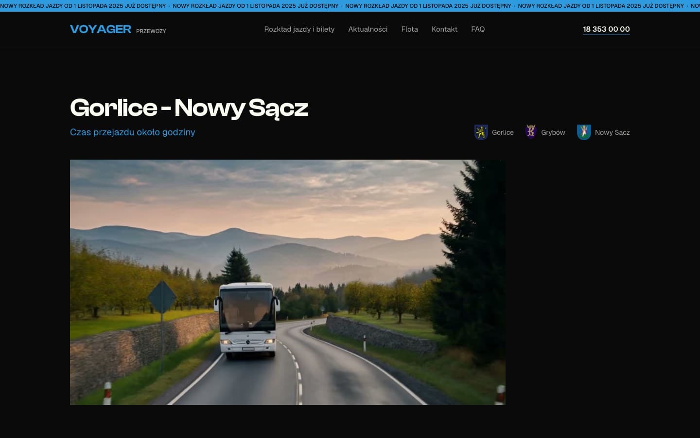 Voyager Przewozy - Linie: rozkład jazdy i mapa z przystankami