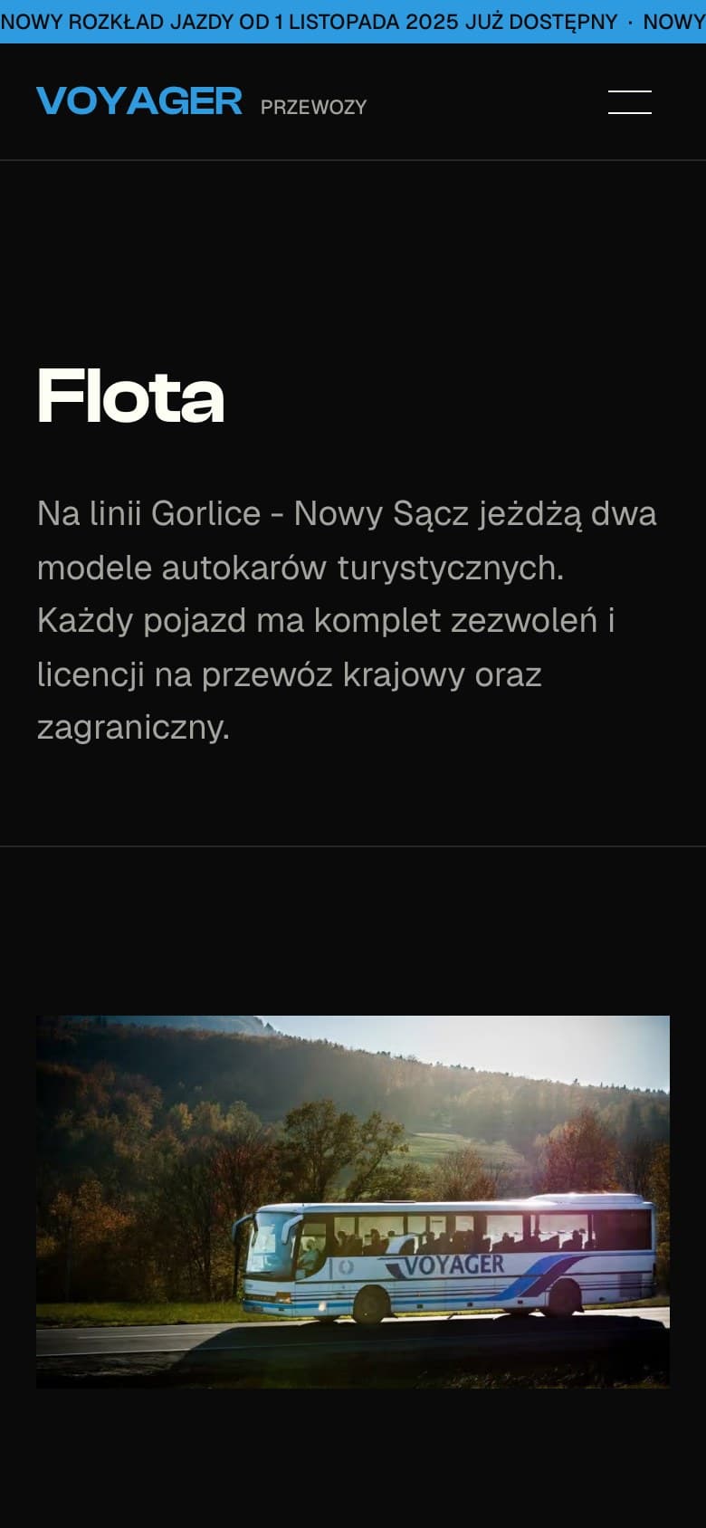 Voyager Przewozy - Flota na telefonie