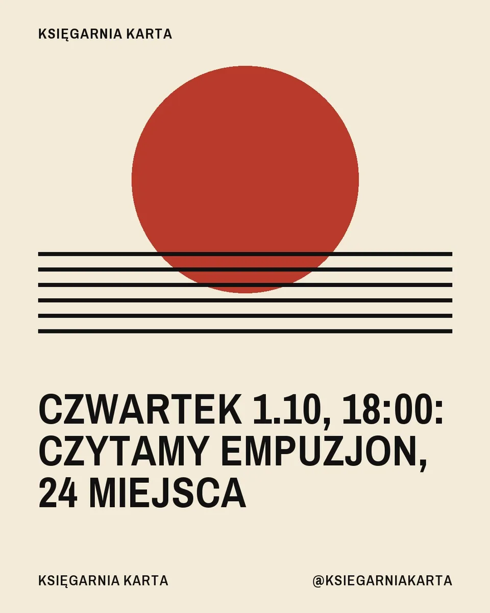 Modernizm, wydarzenie: Czwartek 1.10, 18:00: czytamy Empuzjon, 24 miejsca