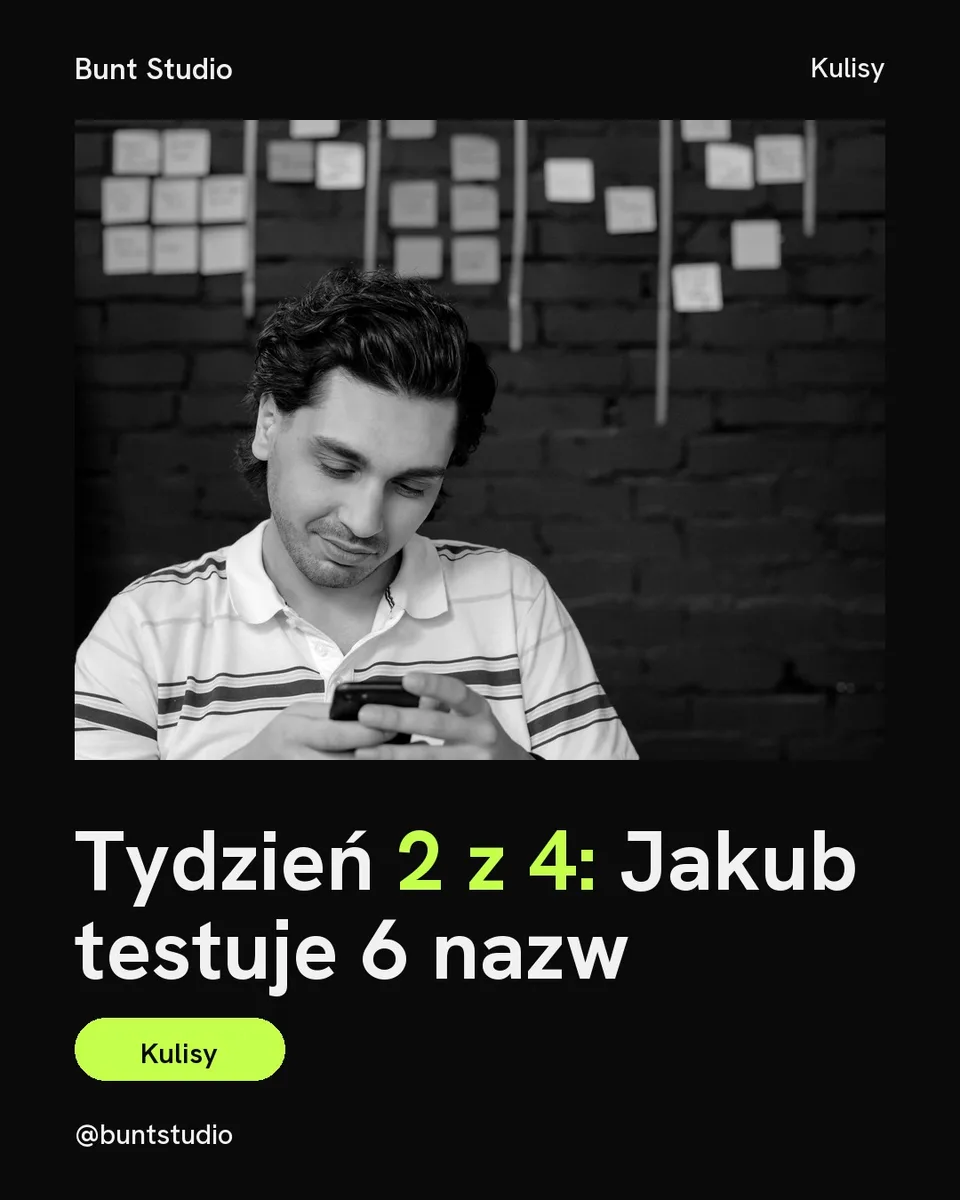 Wolta, kulisy: Tydzień 2 z 4: Jakub testuje 6 nazw